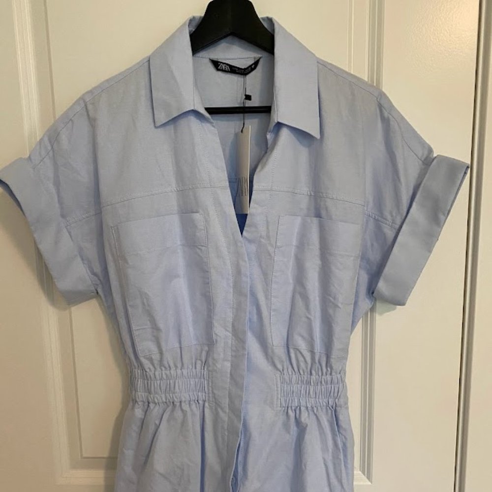 Zara Denim Short Romper NWT